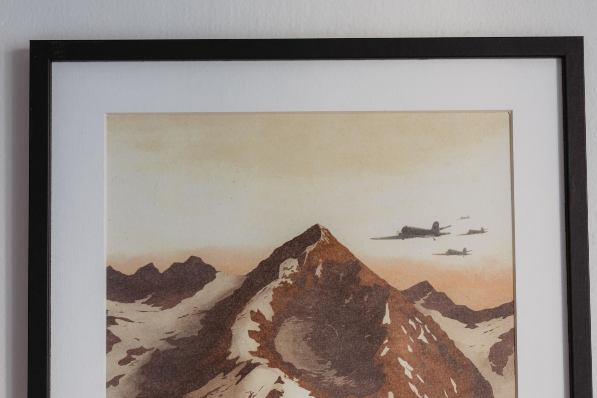 Poustr: Gerlachovský štít, Vysoké Tatry, SNP, Frenky Hříbal, LiLisunov Li-2, poctivý slovenský plagát, Československo, limitovaná kolekcia