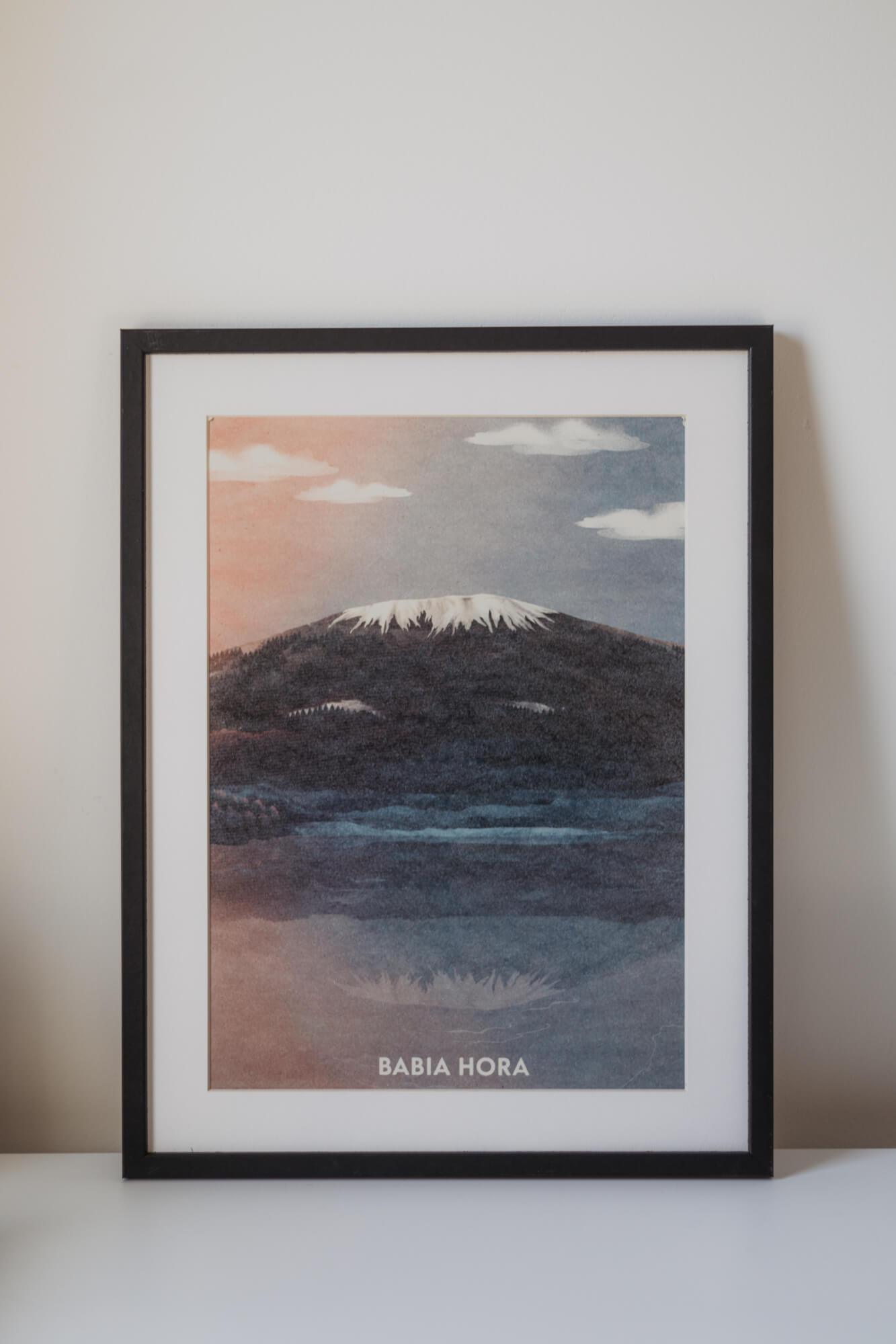 Poustr: Babia hora, poctivý slovenský plagát, Orava, Oravská priehrada, Babia Góra, Beskydy, Námestovo